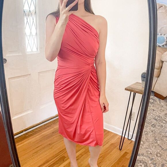 Tadashi Shoji Ruched Side Knot Cocktail Dress S - Picture 5 of 9